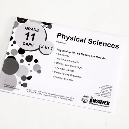 Grade 11 Physical Sciences 3-in-1 CAPS AFR/ENG