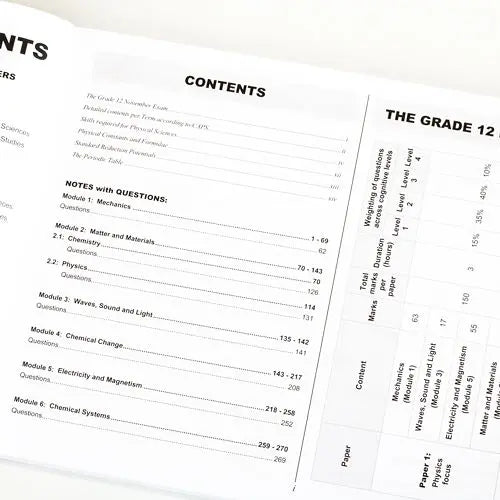 Grade 12 Physical Sciences 3-in-1 CAPS AFR/ENG