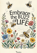 Inspirational Bee Wall Art – Printable Positive Quote Posters - Home & Office Décor on Canvas